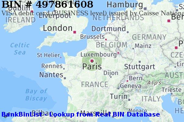 BIN 497861608 VISA debit France FR