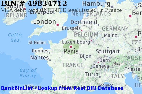 BIN 49834712 VISA debit France FR