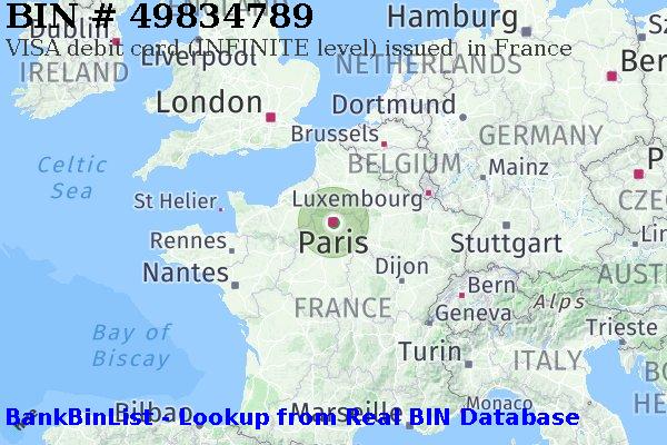 BIN 49834789 VISA debit France FR