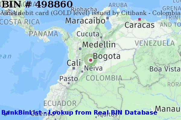 BIN 498860 VISA debit Colombia CO