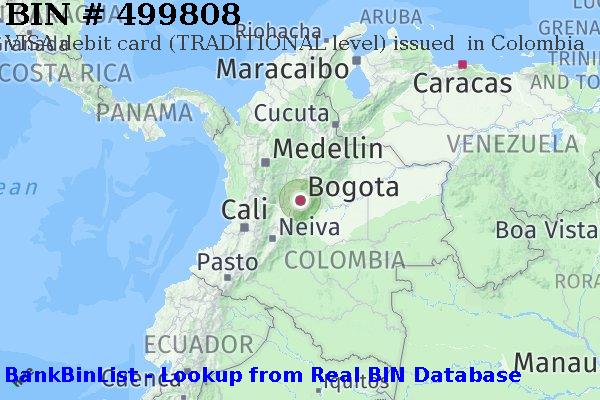 BIN 499808 VISA debit Colombia CO
