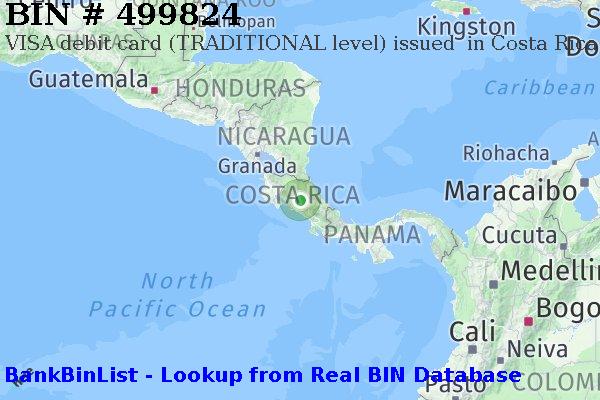 BIN 499824 VISA debit Costa Rica CR