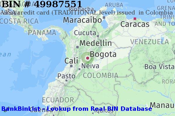 BIN 49987551 VISA credit Colombia CO