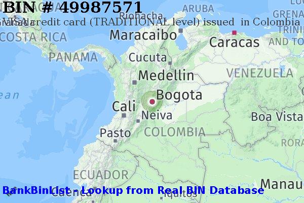 BIN 49987571 VISA credit Colombia CO