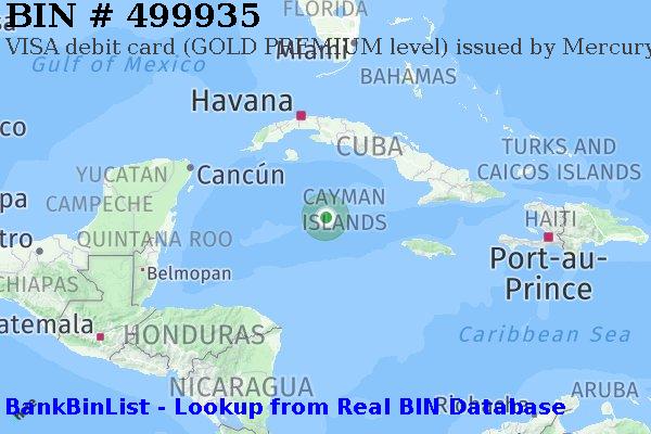 BIN 499935 VISA debit Cayman Islands KY