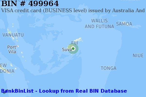 BIN 499964 VISA credit Fiji FJ