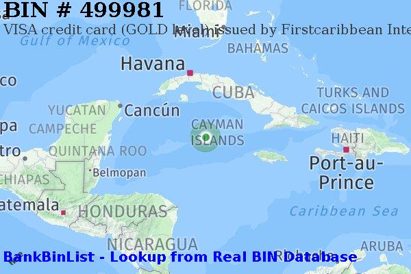 BIN 499981 VISA credit Cayman Islands KY