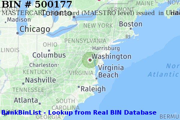 BIN 500177 MASTERCARD debit United States US