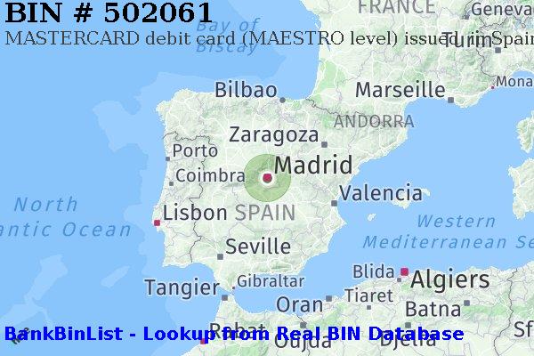 BIN 502061 MASTERCARD debit Spain ES