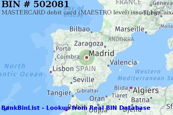 BIN 502081 MASTERCARD debit Spain ES