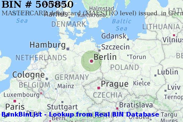 BIN 505850 MASTERCARD debit Germany DE