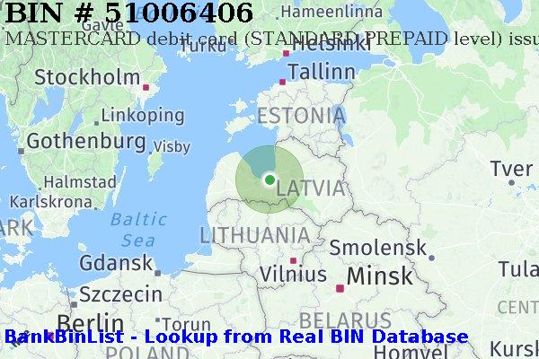 BIN 51006406 MASTERCARD debit Latvia LV