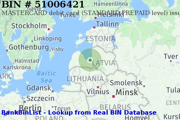 BIN 51006421 MASTERCARD debit Latvia LV