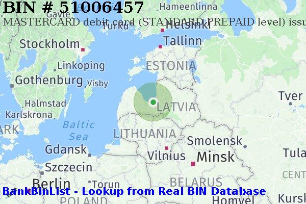 BIN 51006457 MASTERCARD debit Latvia LV