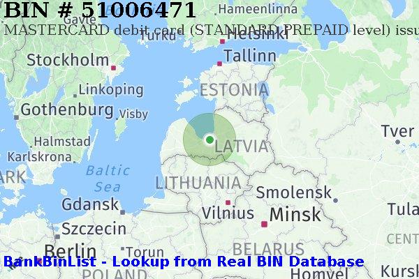 BIN 51006471 MASTERCARD debit Latvia LV