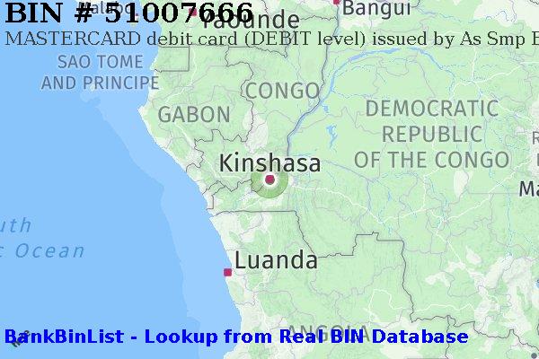BIN 51007666 MASTERCARD debit Democratic Republic of the Congo CD