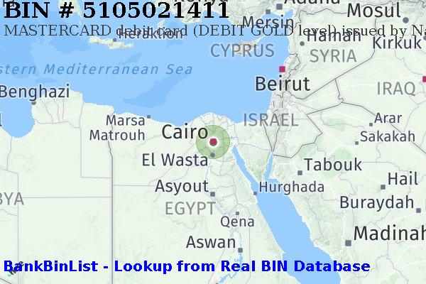 BIN 5105021411 MASTERCARD debit Egypt EG