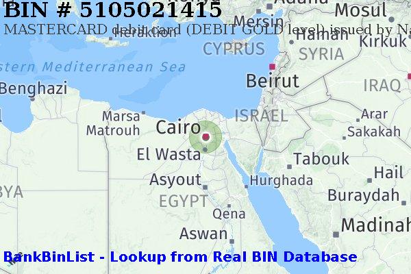BIN 5105021415 MASTERCARD debit Egypt EG