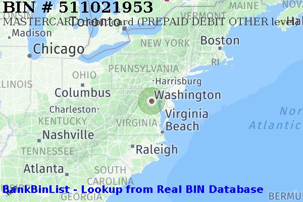 BIN 511021953 MASTERCARD debit United States US