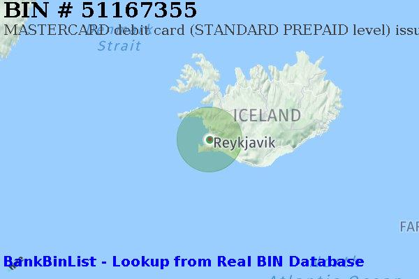 BIN 51167355 MASTERCARD debit Iceland IS