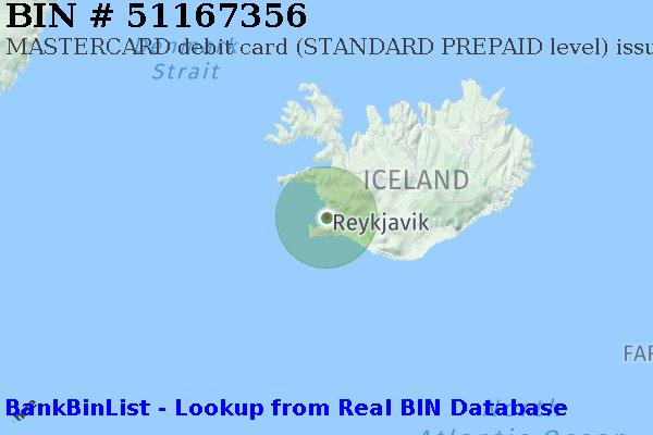 BIN 51167356 MASTERCARD debit Iceland IS