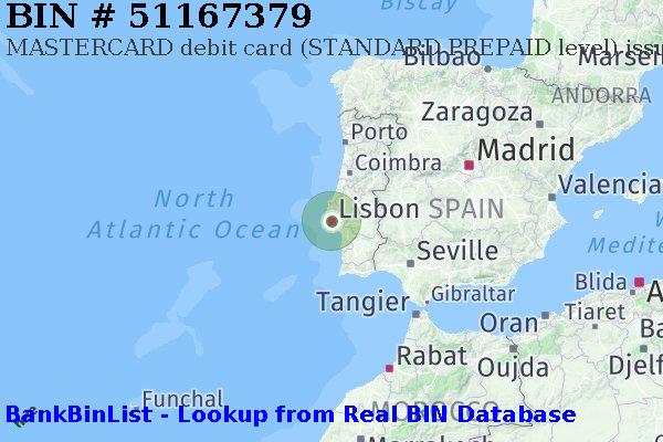 BIN 51167379 MASTERCARD debit Portugal PT