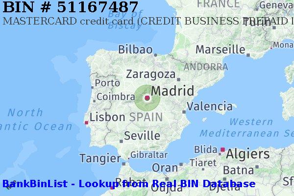 BIN 51167487 MASTERCARD credit Spain ES