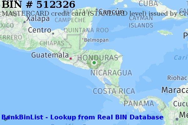 BIN 512326 MASTERCARD credit Honduras HN
