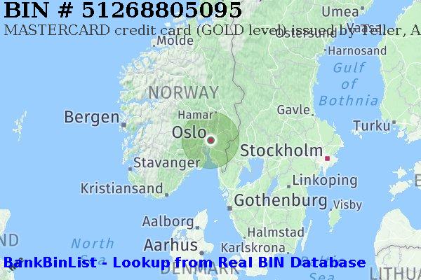 BIN 51268805095 MASTERCARD credit Norway NO