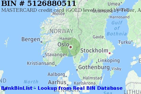 BIN 5126880511 MASTERCARD credit Norway NO