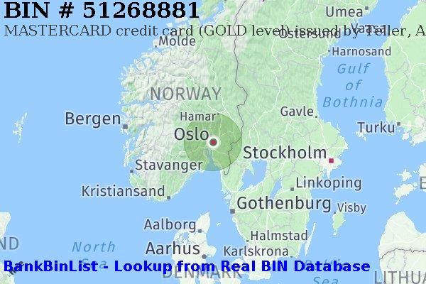 BIN 51268881 MASTERCARD credit Norway NO