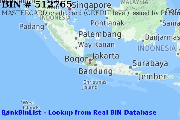 BIN 512765 MASTERCARD credit Indonesia ID