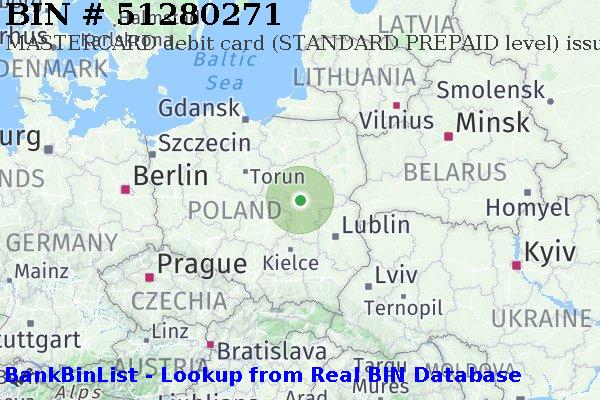 BIN 51280271 MASTERCARD debit Poland PL