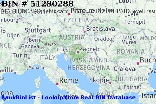 BIN 51280288 MASTERCARD debit Croatia HR