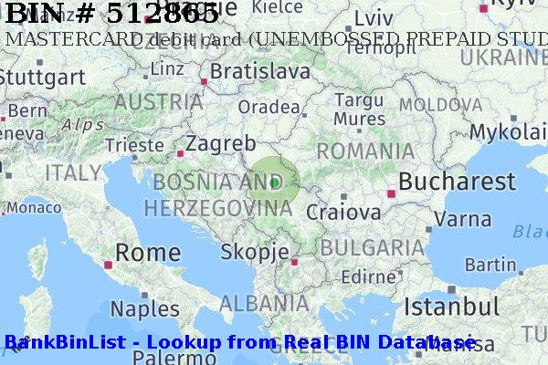 BIN 512865 MASTERCARD debit Serbia RS