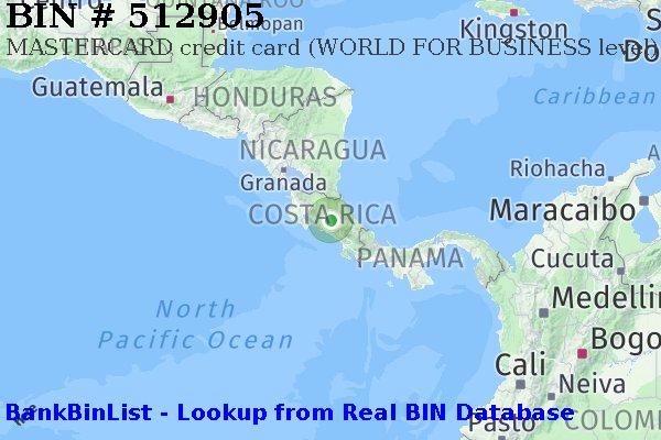 BIN 512905 MASTERCARD credit Costa Rica CR