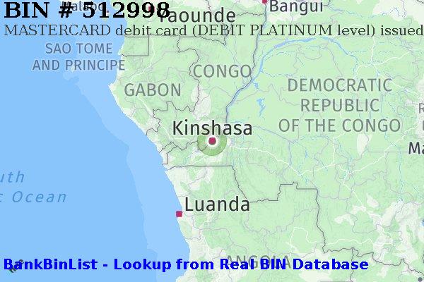 BIN 512998 MASTERCARD debit Democratic Republic of the Congo CD