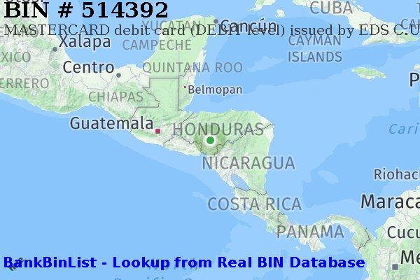 BIN 514392 MASTERCARD debit Honduras HN