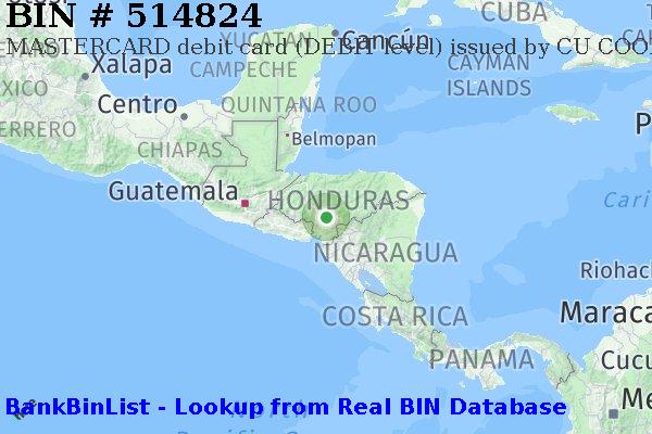 BIN 514824 MASTERCARD debit Honduras HN