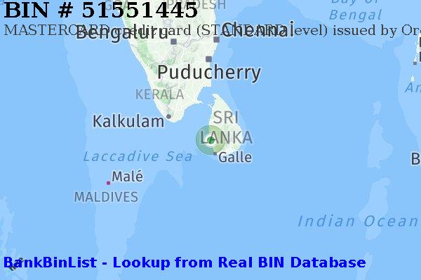 BIN 51551445 MASTERCARD credit Sri Lanka LK
