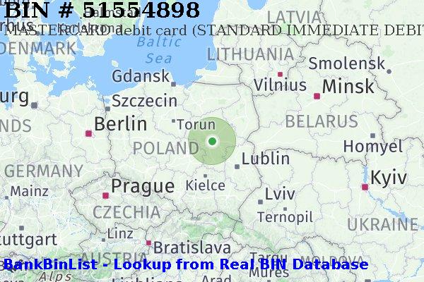 BIN 51554898 MASTERCARD debit Poland PL