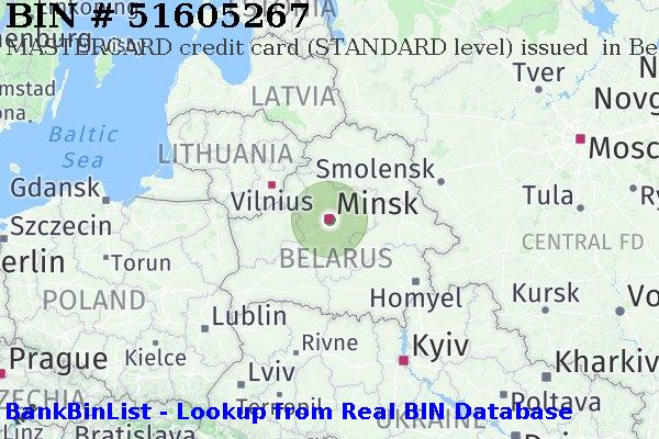 BIN 51605267 MASTERCARD debit Belarus BY