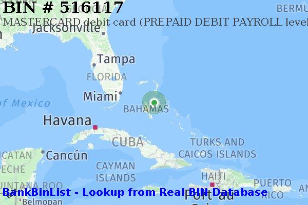 BIN 516117 MASTERCARD debit Bahamas BS