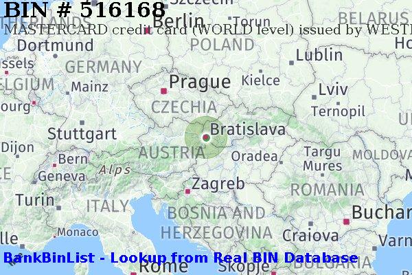 BIN 516168 MASTERCARD credit Slovakia (Slovak Republic) SK