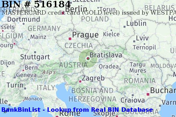 BIN 516184 MASTERCARD credit Slovakia (Slovak Republic) SK