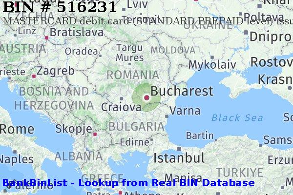 BIN 516231 MASTERCARD debit Romania RO