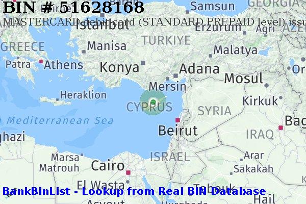BIN 51628168 MASTERCARD debit Cyprus CY