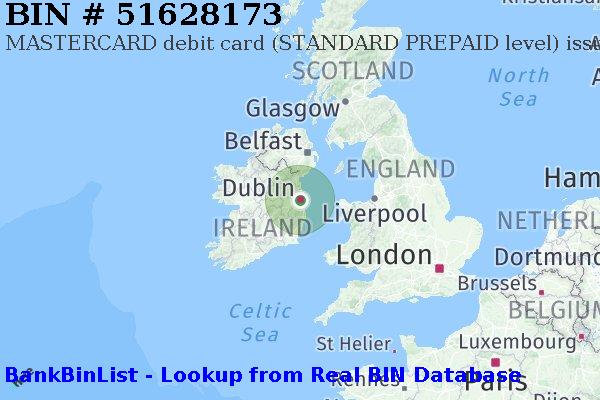 BIN 51628173 MASTERCARD debit Ireland IE