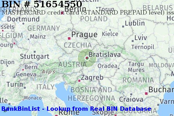 BIN 51654550 MASTERCARD credit Slovakia (Slovak Republic) SK