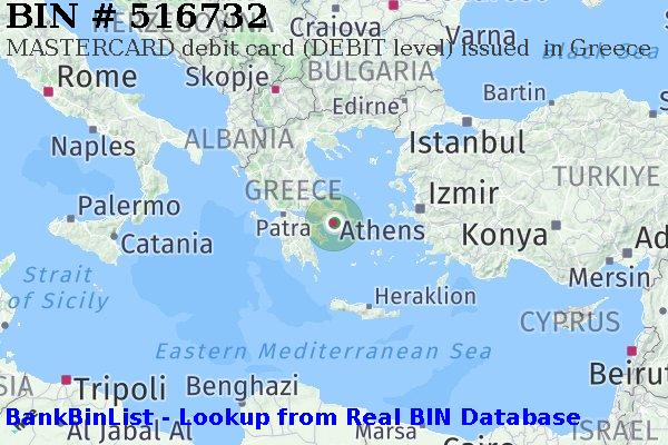 BIN 516732 MASTERCARD debit Greece GR
